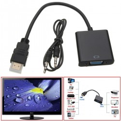 Cable Convertidor HDMI a VGA con Salida de Audio 3.5mm