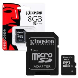 Memoria MicroSD Kingston de 4GB Clase 4 + Adaptador SD